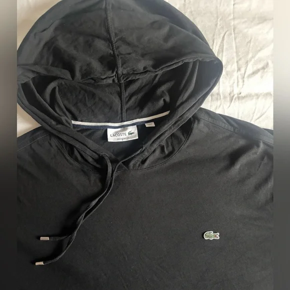 Lacoste Men's Big Fit Hooded T-Shirt long Sleeve Black 3XL - Picture 4 of 7
